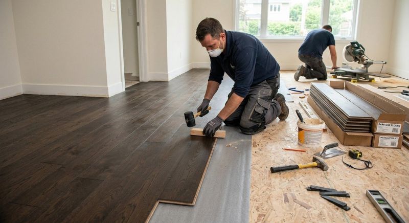 Dark Wood Floor Installation in Phoenix, AZ