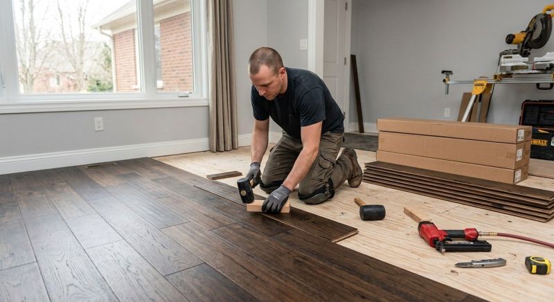 Dark Wood Floor Installation in Austin, TX
