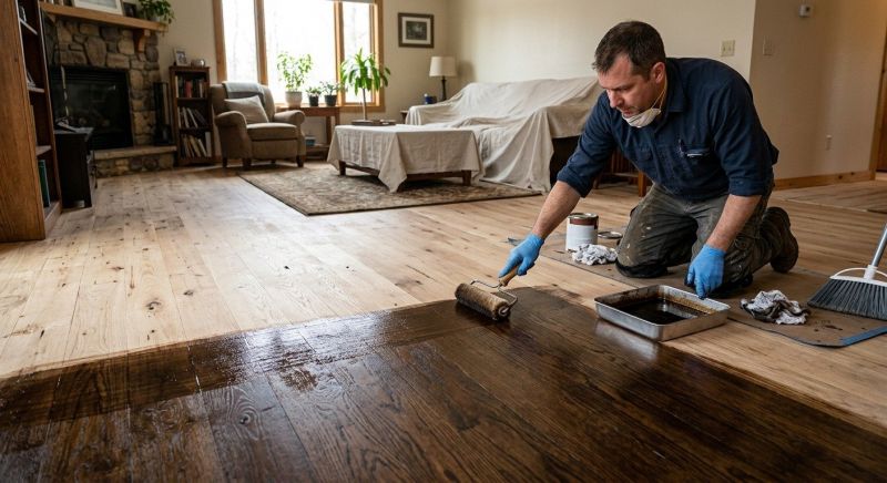 Walnut Floor Staining in Overland Park, KS