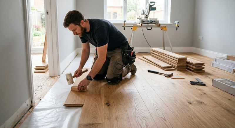 Dark Wood Floor Installation in Manassas, VA
