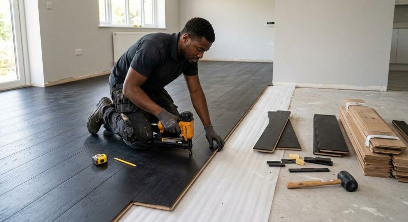 Dark Wood Floor Installation in Fort Worth, TX