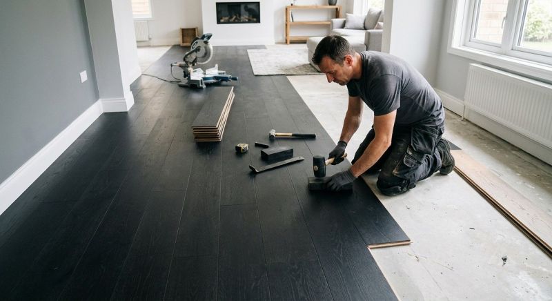 Dark Wood Floor Installation in Phoenix, AZ