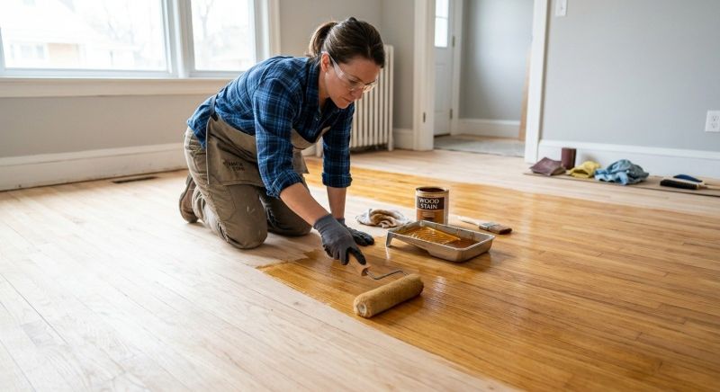 Maple Floor Staining in Olathe, KS