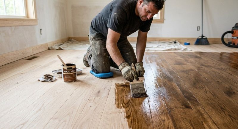 Maple Floor Staining in Olathe, KS